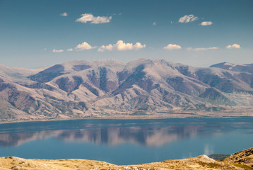 Mountain landscape with Prespa Lake, Macedonia