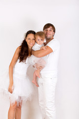 Family in white photography in the Studio