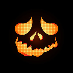 Halloween background with halloween pumpkin spooky face