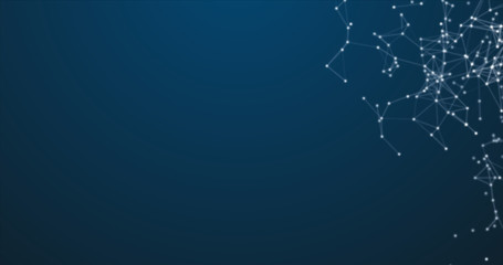 Dark blue abstract background with plexus and triangles