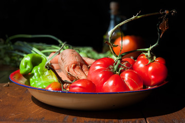 mix de vegetales preparados para cocinar