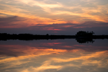Beautiful Autumn Sunset by the lake