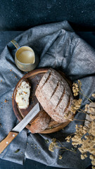 Obraz na płótnie Canvas Studio shot breakfast with sandwich and coffee