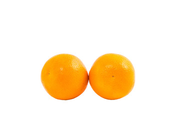 Oranges on a white background