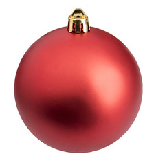 Red christmas ball isolated with clipping path
