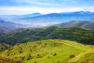 Fototapeta premium Mountains and green hills