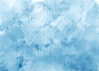 Blue watercolor background. Digital drawing.