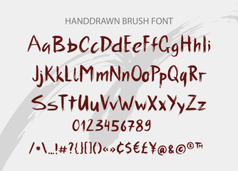Handwritten Brush font. Hand drawn brush style modern calligraphy. 