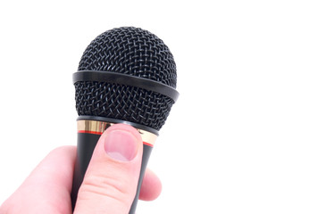 Holding Microphone
