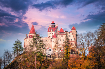 Fototapeta na wymiar Bran Castle, Transylvania, Romania. A medieval building known as Castle of Dracula.
