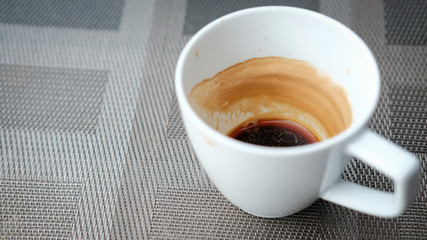 a cup of black coffee in the morning