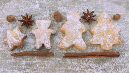 biscuits de noël,épices et sapin,sucre,festivité 