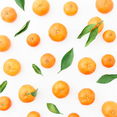 Fresh citrus isolated on white background. Fruit background. Flat lay. Top view