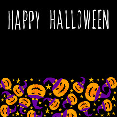 Happy halloween card template. Abstract halloween pattern for design card, party invitation, poster