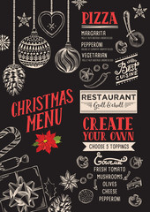 Christmas menu food template for restaurant.