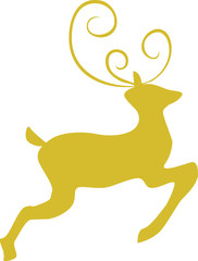 Reindeer Graphic Gold