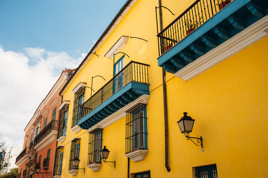 Orange and yellow apartments in Cuba