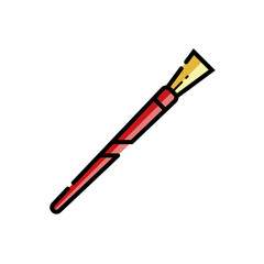Artistic paint brush icon in flat color line design. Paintbrush abstract vector illustration in thin linear style.
