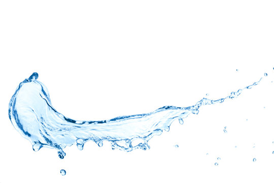 Water on a white background