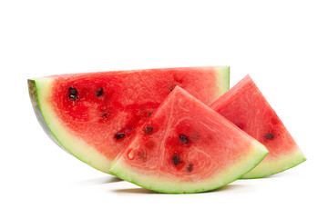 Slice of watermelon on white background