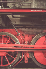 red and black locomotive in Belgium