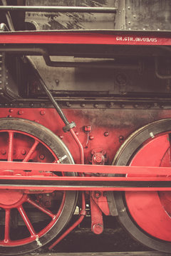 Red And Black Locomotive In Belgium