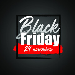 Black Friday sale poster. Black Friday inscription design template. Flat designed banner.