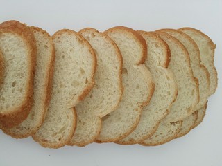 White slices bread,  closeup
