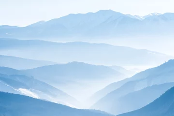 Gordijnen Lanscape met blauwe bergen © MIRACLE MOMENTS
