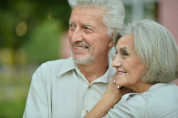  Senior couple  looking away 