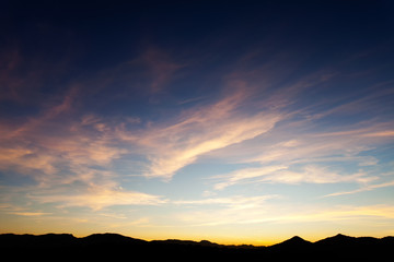 Sunset over the mountains