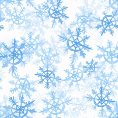 Winter seamless pattern. Watercolor snowflakes 1