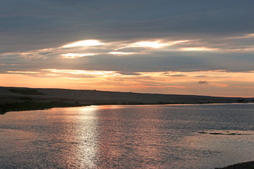 Obraz premium Fleet basin at sunset