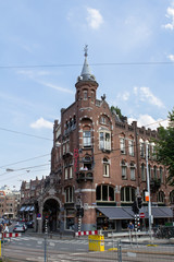 Fototapeta premium Traditional old buildings in Amsterdam