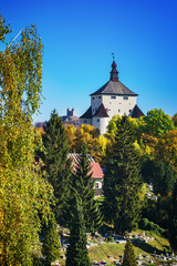 New castle and Calvary  – autumn in Banska Stiavnica, Slovakia, UNESCO