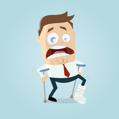 clipart broken leg man