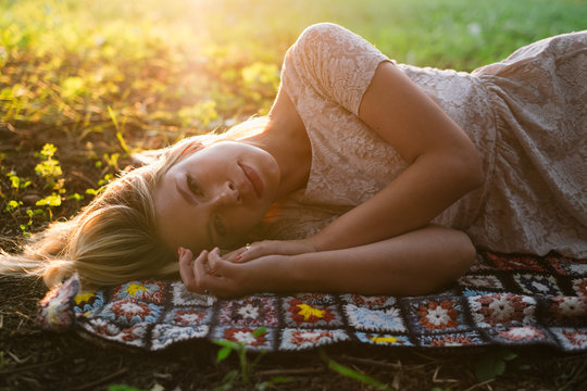 Beautiful Woman Lying Down