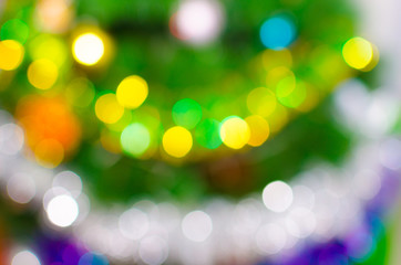 Bright colorful Christmas background, blurred bokeh holiday