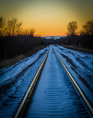 Fototapeta premium Railway Track Sunset