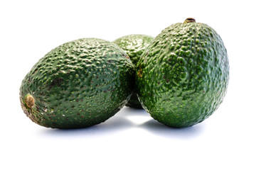 Avocado Avocados isoliert freigestellt auf weißen Hintergrund, Freisteller