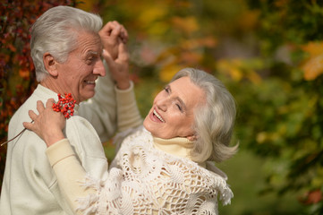 caucasian senior couple dancing