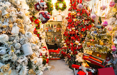 Christmas decoration shop, xmas tree decor