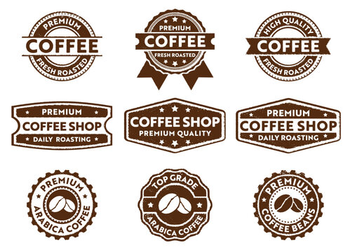 Fototapeta coffee, cafe, shop stamp label