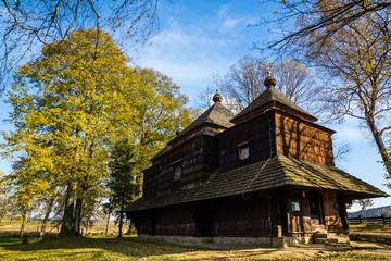 Wooden orthodox church of Sts. Archangel Michael in Smolnik village, Bieszczady, Poland