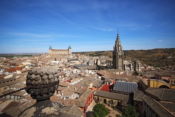 Fototapeta premium Panorama of the medieval city of Toledo. A UNESCO world heritage site in Spain
