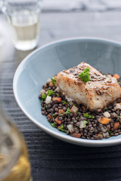 Food: Lentils with Vegetables and Cod