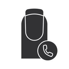 Calling to nail salon glyph icon