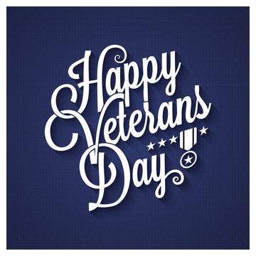 Veterans day vintage lettering background