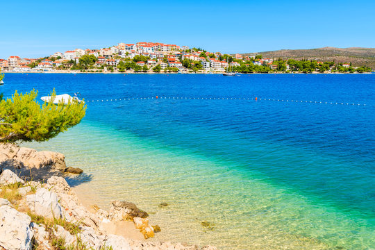 Beautiful beach in Rogoznica town, Dalmatia, Croatia © pkazmierczak