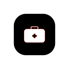 Obraz premium Medical kit square icon vector